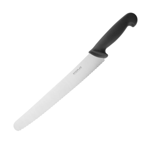 Hygiplas Serrated Pastry Knife Black 25.4cm cf895