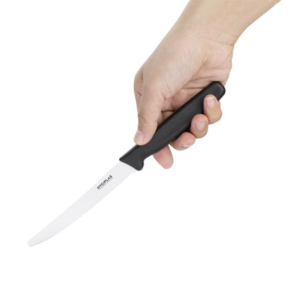Hygiplas Serrated Tomato Knife Black 10.5cm cf897