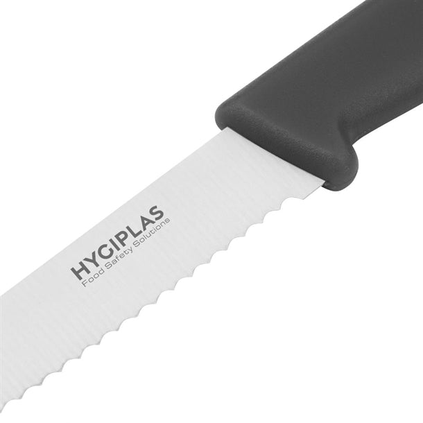 Hygiplas Serrated Tomato Knife Black 10.5cm cf897