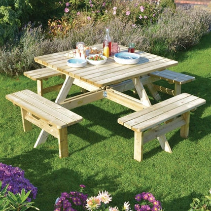 Rowlinson Square Wooden Picnic Table 6.5ft cg096