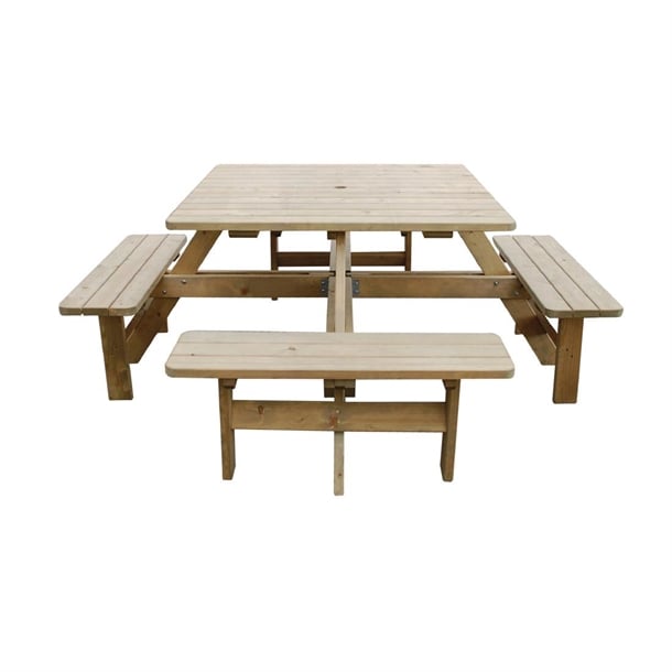 Rowlinson Square Wooden Picnic Table 6.5ft cg096