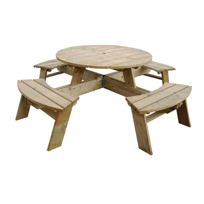Rowlinson Round Wooden Picnic Table 6.5ft cg097