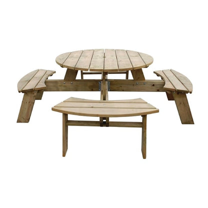 Rowlinson Round Wooden Picnic Table 6.5ft cg097
