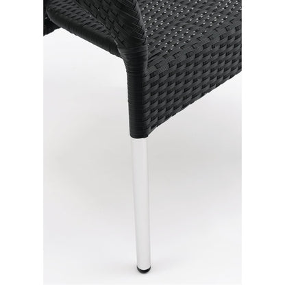 Bolero PE Wicker Wraparound Bistro Chairs Charcoal (4 Pack) cg223