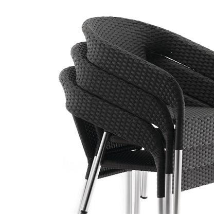 Bolero PE Wicker Wraparound Bistro Chairs Charcoal (4 Pack) cg223