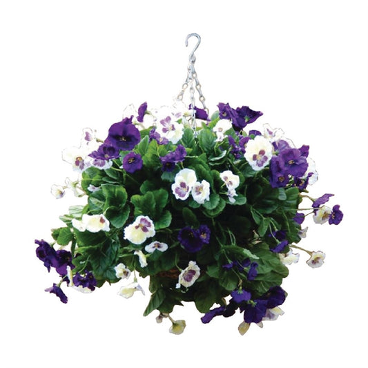 22" Purple and White Pansy Ball cg570