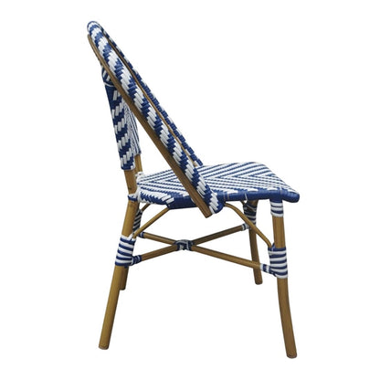 Bolero Parisian Style Rattan Side Chair Blue (2 Pack) ch110