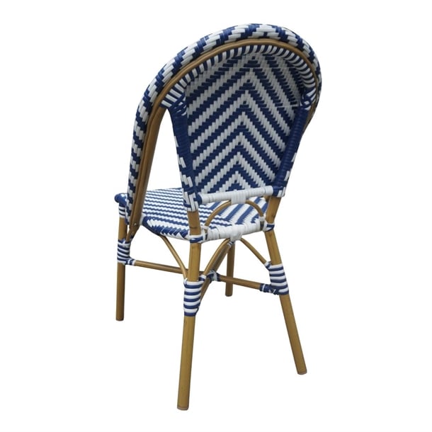 Bolero Parisian Style Rattan Side Chair Blue (2 Pack) ch110