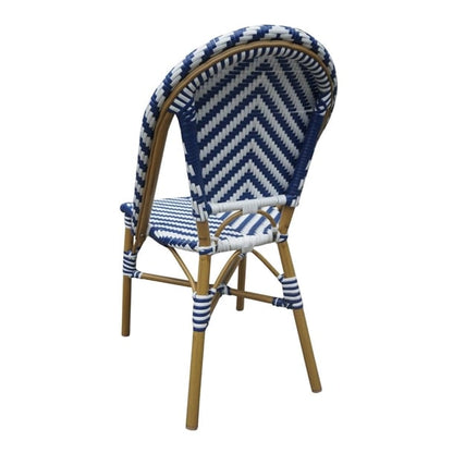 Bolero Parisian Style Rattan Side Chair Blue (2 Pack) ch110