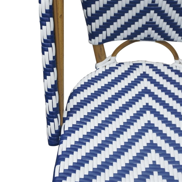 Bolero Parisian Style Rattan Side Chair Blue (2 Pack) ch110