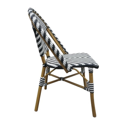Bolero Parisian Style Rattan Side Chair Black (2 Pack) ch111