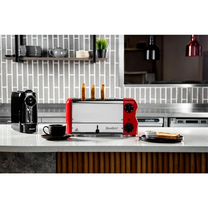 Rowlett Esprit 4 Slot Toaster Traffic Red w/2x Additional Elements & Sandwich Cage ch184