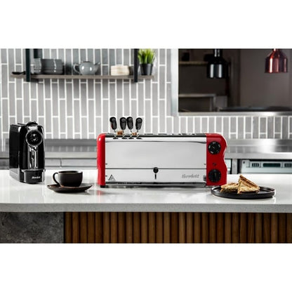 Rowlett Esprit 6 Slot Toaster Traffic Red w/2x Additional Elements & Sandwich Cage ch188