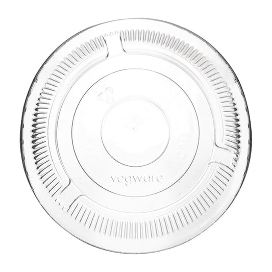 Vegware 96 Series Compostable Cold Cup Flat Lids No Hole 12/16oz (1000 Pack) ch384