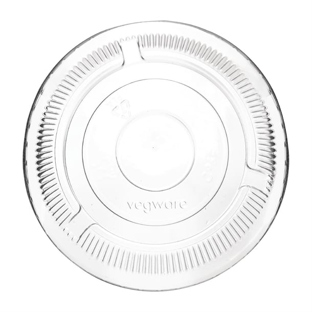 Vegware 96 Series Compostable Cold Cup Flat Lids No Hole 12/16oz (1000 Pack) ch384