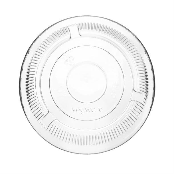 Vegware 96 Series Compostable Cold Cup Flat Lids No Hole 12/16oz (1000 Pack) ch384