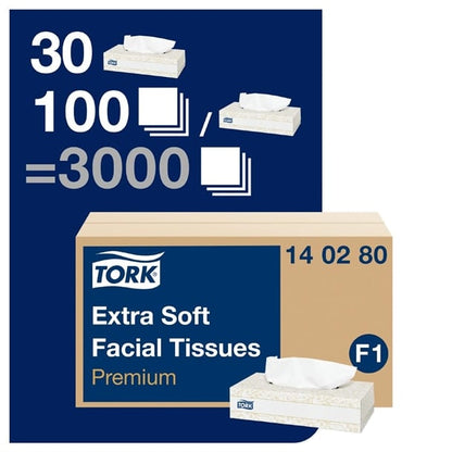 Tork Soft Facial Tissues White F1 (30 Pack) ch571