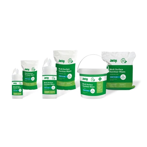 Jantex Green Probe Sanitiser Wipes Starter Tub 130mm (100 Pack) ch654