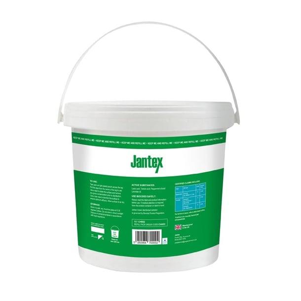 Jantex Green Surface Sanitiser Wipes Starter Tub 200mm (400 Pack) ch652