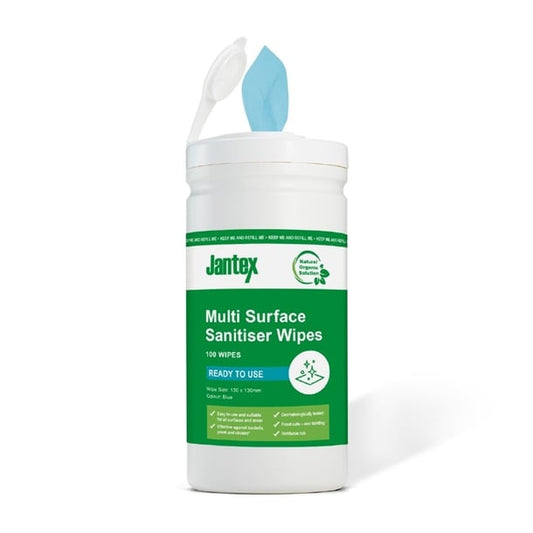 Jantex Green Probe Sanitiser Wipes Starter Tub 130mm (100 Pack) ch654