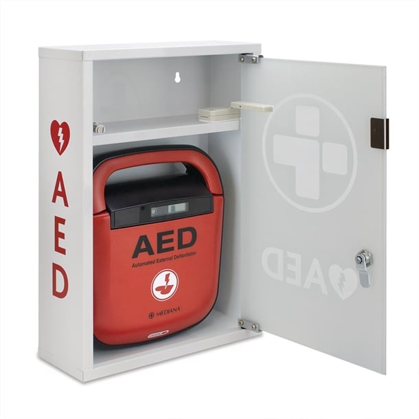 Automated External Defibrillator Alarmed Metal Cabinet ch787