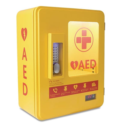 Automated External Defibrillator Alarmed Outdoor Heated Metal Cabinet ch788