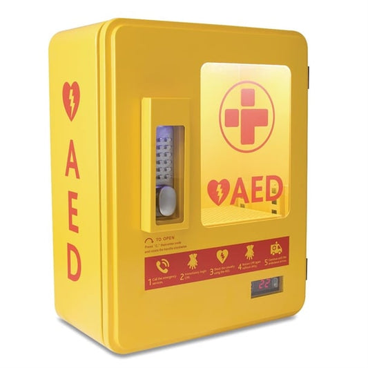 Automated External Defibrillator Alarmed Outdoor Heated Metal Cabinet ch788