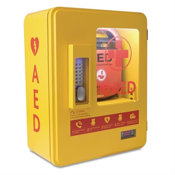 Automated External Defibrillator Alarmed Outdoor Heated Metal Cabinet ch788