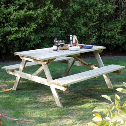 Rowlinson Picnic Table Natural Timber 180cm ch879