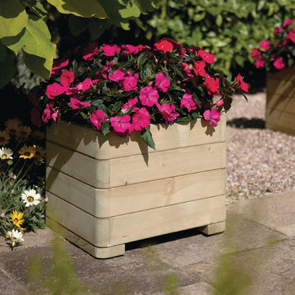 Rowlinson Marberry Layer Square Wooden Planter 50cm ch981