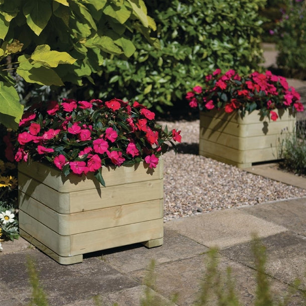 Rowlinson Marberry Layer Square Wooden Planter 50cm ch981