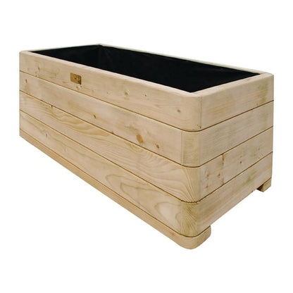 Rowlinson Marberry Layer Planter Rectangular Natural Timber 100cm ch982