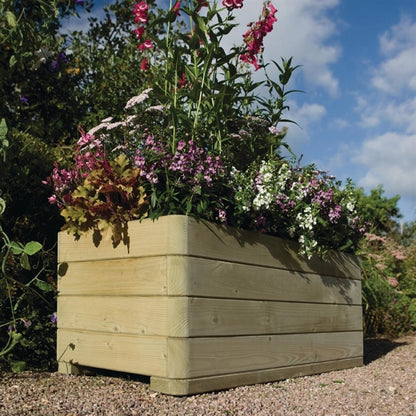 Rowlinson Marberry Layer Planter Rectangular Natural Timber 100cm ch982