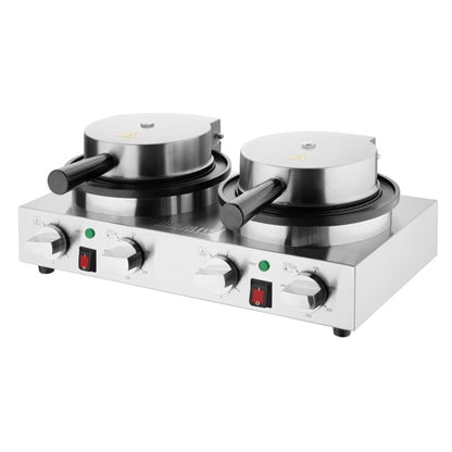 Buffalo Double Round Belgian Waffle Maker cj533