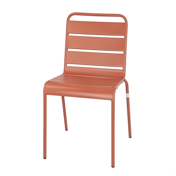 Bolero Amalfi Slatted Steel Side Chairs Terracotta (4 Pack) ck063
