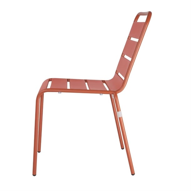 Bolero Amalfi Slatted Steel Side Chairs Terracotta (4 Pack) ck063