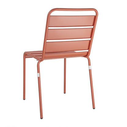 Bolero Amalfi Slatted Steel Side Chairs Terracotta (4 Pack) ck063