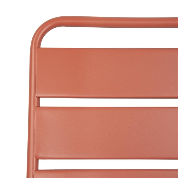 Bolero Amalfi Slatted Steel Side Chairs Terracotta (4 Pack) ck063