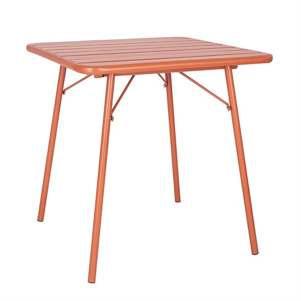 Bolero Amalfi Slatted Square Steel Folding Table Terracotta 700mm ck064