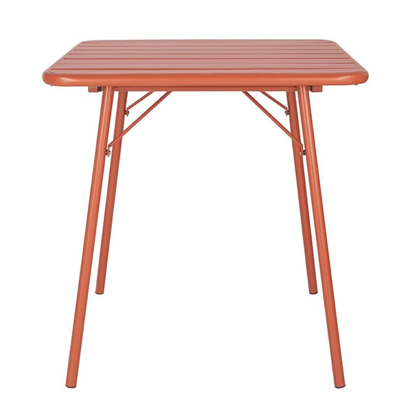 Bolero Amalfi Slatted Square Steel Folding Table Terracotta 700mm ck064