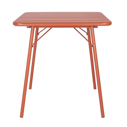 Bolero Amalfi Slatted Square Steel Folding Table Terracotta 700mm ck064