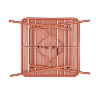 Bolero Amalfi Slatted Square Steel Folding Table Terracotta 700mm ck064