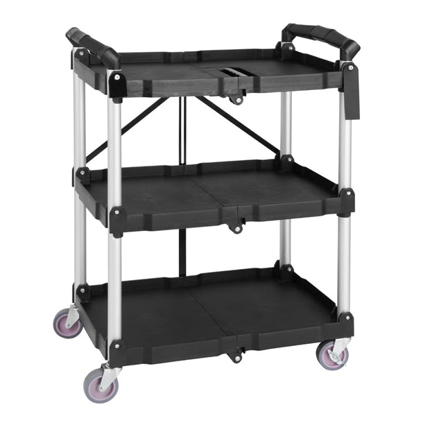Vogue 3 Tier PP Folding Trolley Black Small ck113