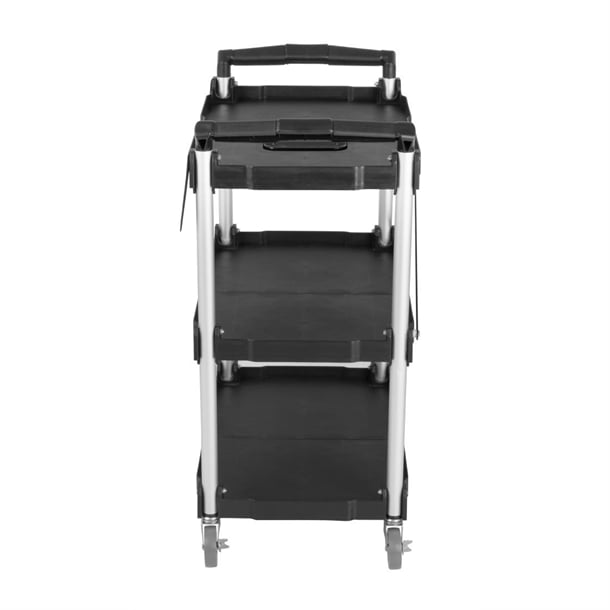 Vogue 3 Tier PP Folding Trolley Black Small ck113
