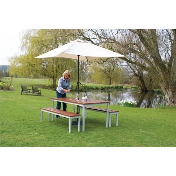 Enviro Outdoor Walnut Effect Faux Wood Bench p_ck814