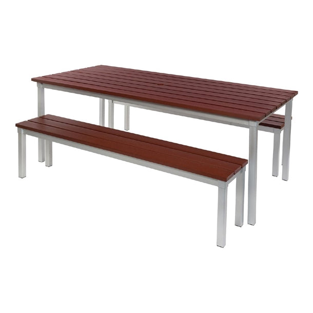 Enviro Outdoor Walnut Effect Faux Wood Bench p_ck814