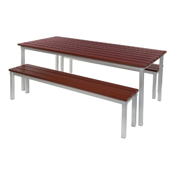 Enviro Outdoor Walnut Effect Faux Wood Table 1800mm ck810