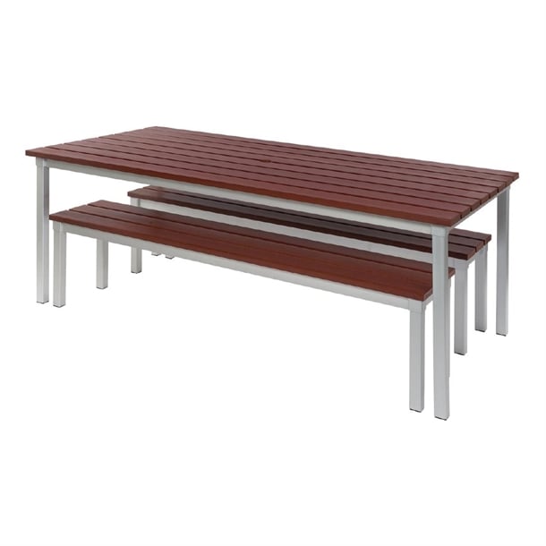 Enviro Outdoor Walnut Effect Faux Wood Table 1800mm ck810