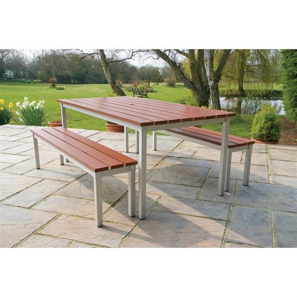 Enviro Outdoor Walnut Effect Faux Wood Table 1800mm ck810