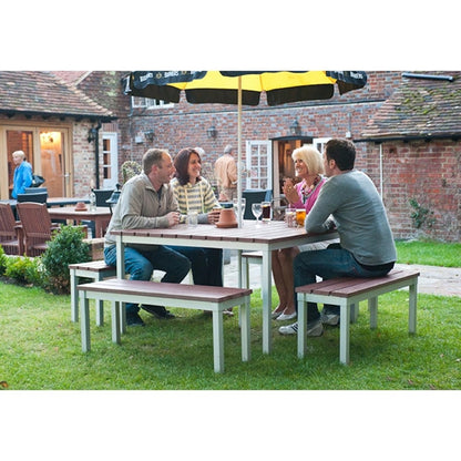 Enviro Square Outdoor Walnut Effect Faux Wood Table 1250mm ck811
